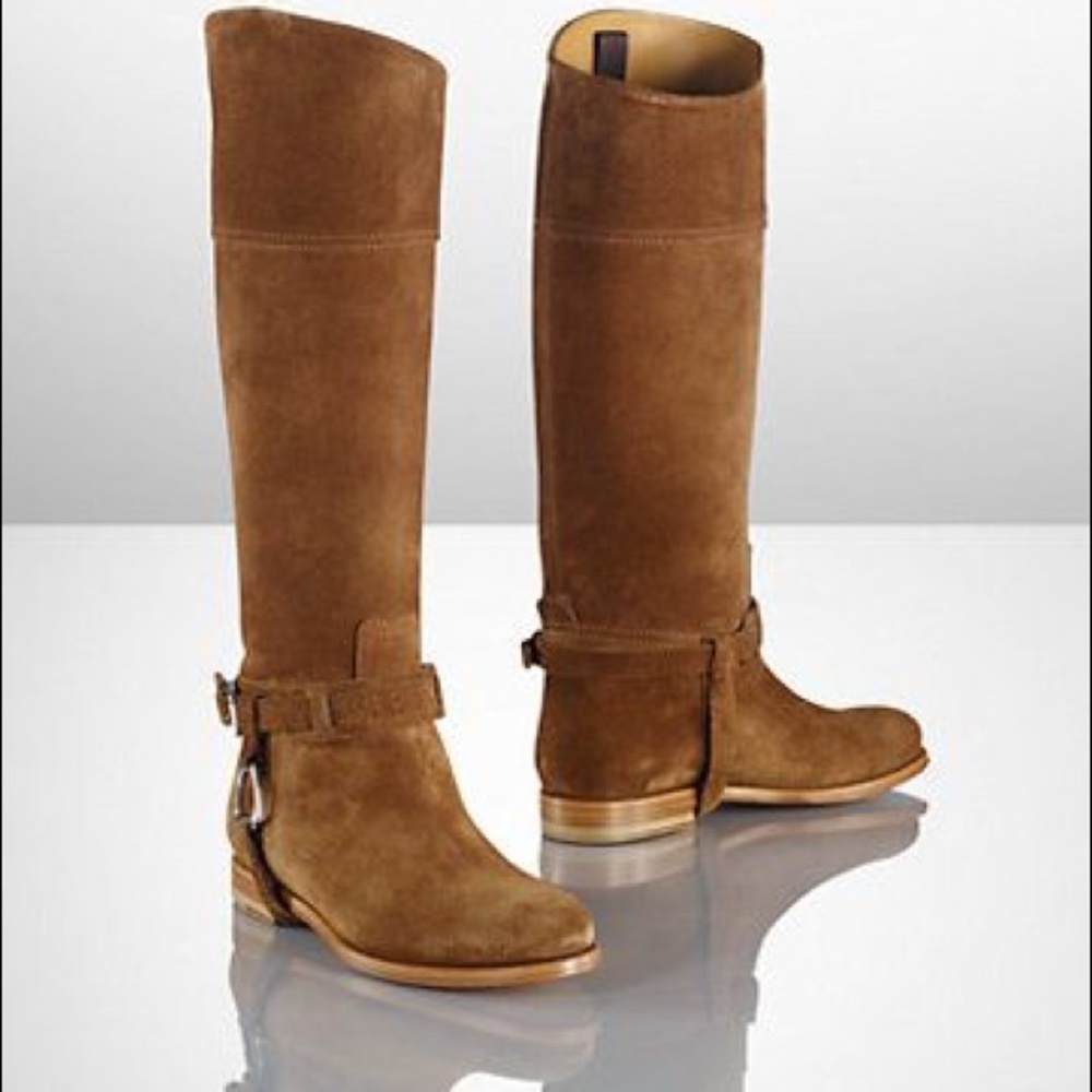 Ralph Lauren Collection Suede Sage Riding Boots